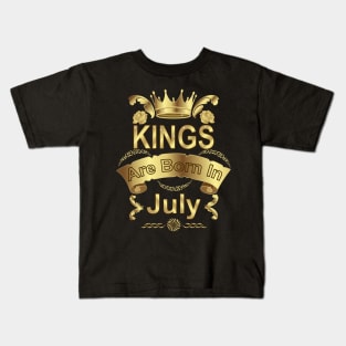 Kings Are Born In July Kids T-Shirt